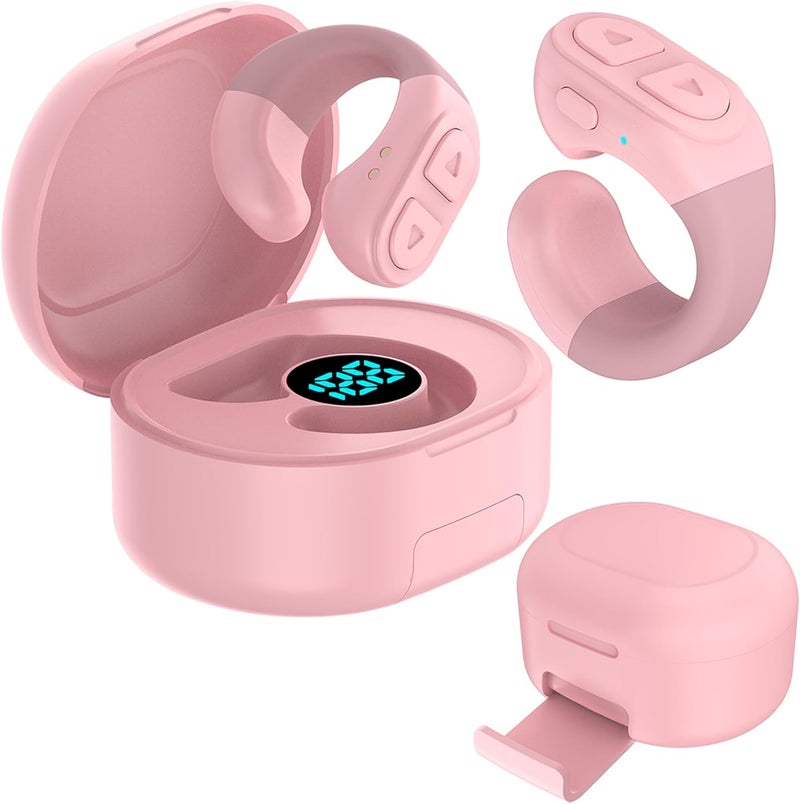 SSOBZELR TikTok Scrolling Ring Remote, Bluetooth Page Turner for iPhone/Android/iPad, Hands‑Free Scroll/Like/Next/Volume Control, Rechargeable USB‑C, Includes Phone Stand - Image 1